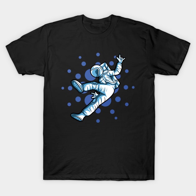 Cardano to the moon Astronaut ADA Blockchain Crypto Currency Hodl Whale T-Shirt by Kogarashi